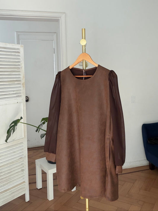 Vestido Dianna Manga Larga Agamuzado Diseño