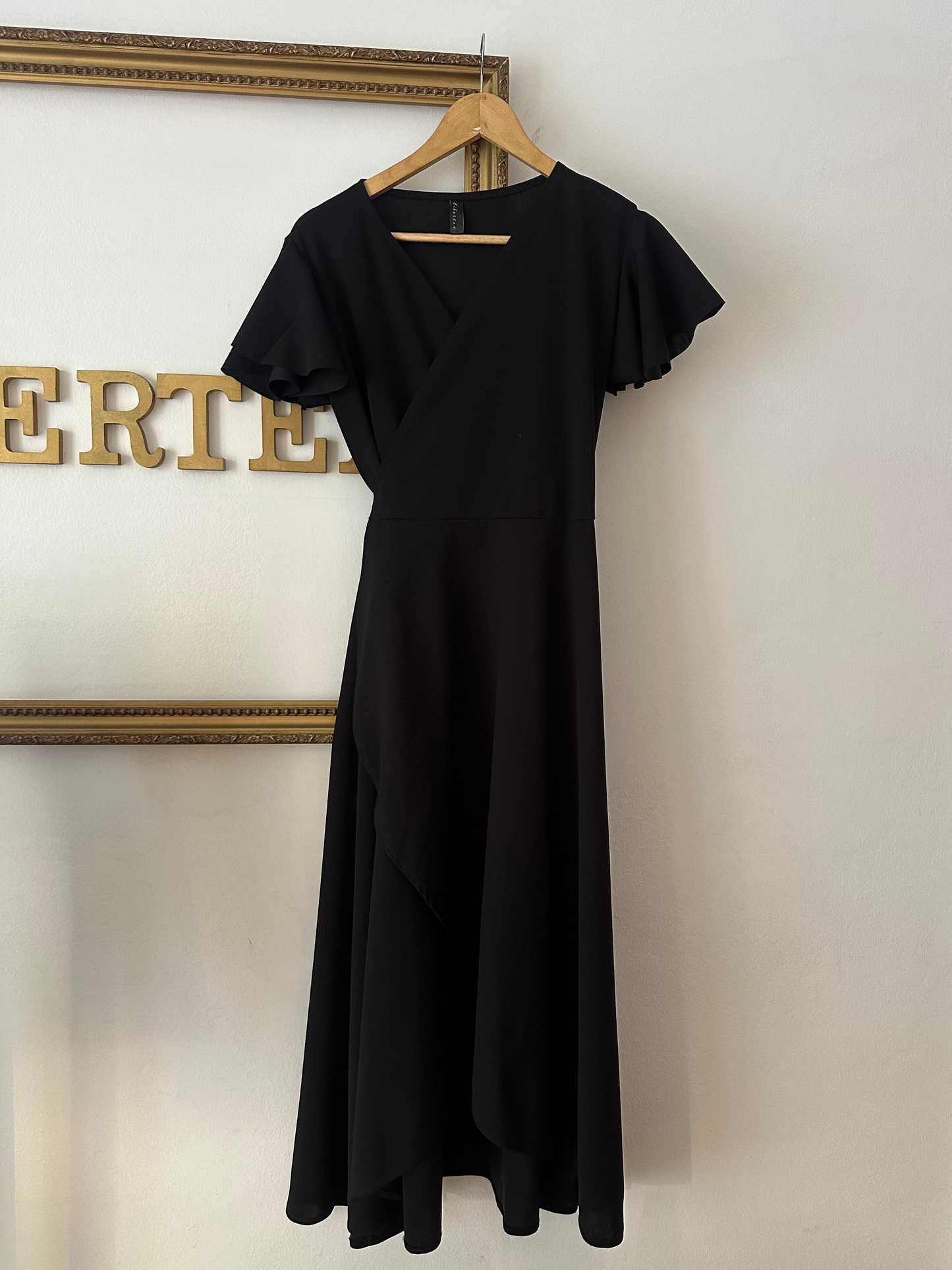 Maciel Midi Tela Scuba Sin Vuelos Manga Vuelos