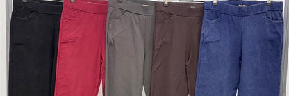 Calza Tipo Pantalón Gabardina Elasticada Con Polar Por Dentro Apitillado 5556