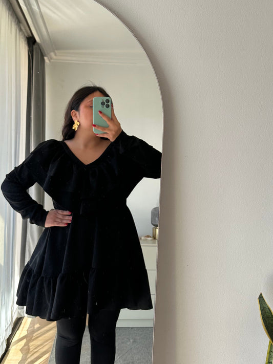 Vestido Paulina Tela Scuba Manga Larga