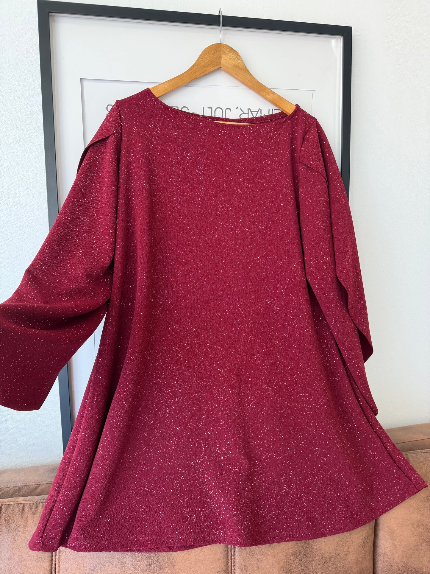 Vestido Claudia Acampanado Tela Sofia Brillos