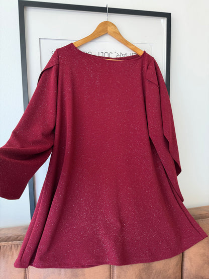 Vestido Claudia Acampanado Tela Sofia Brillos